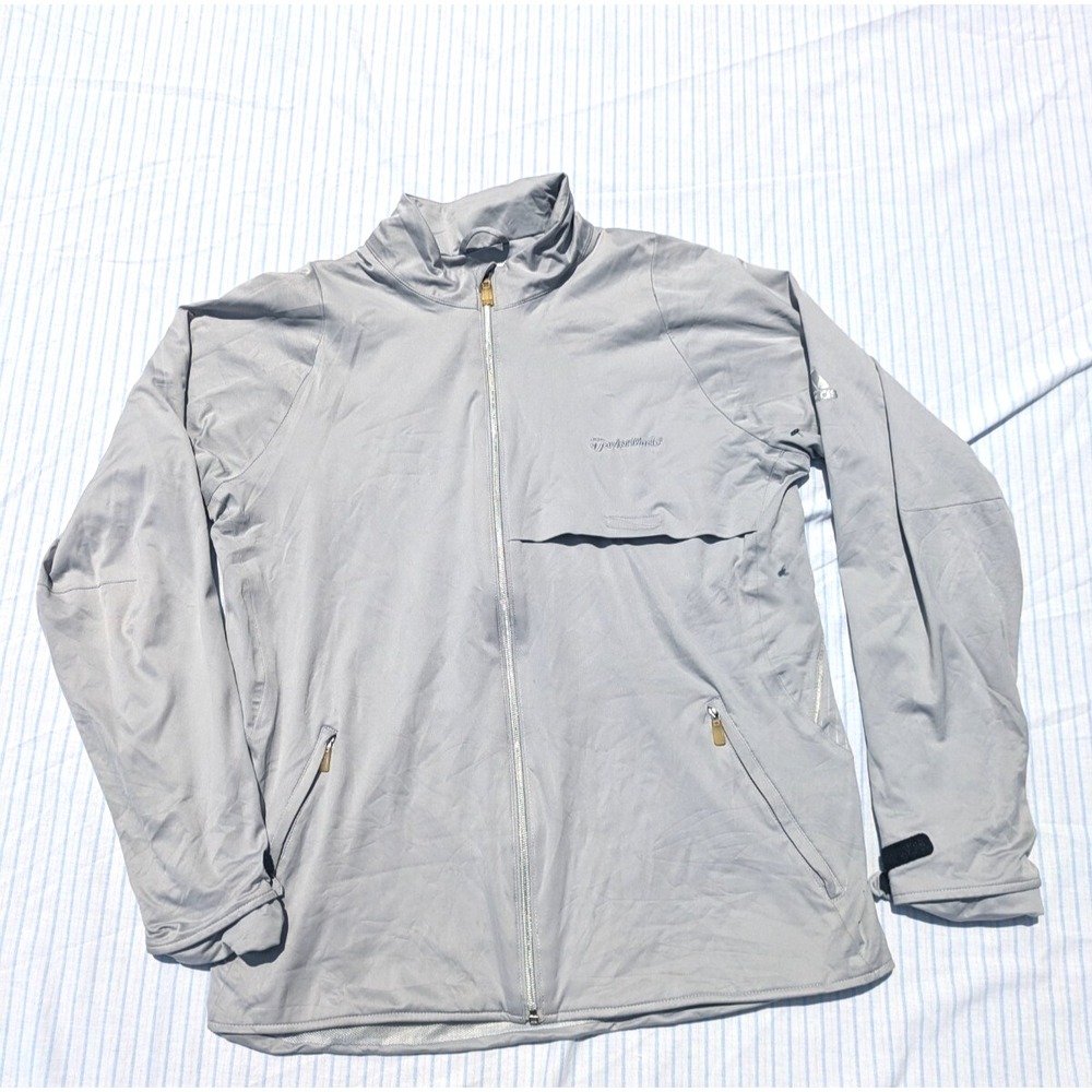 Adidas Men's S Gray Polyester Windbreaker Lightweight Outdoor‎ Jacket Climaproof